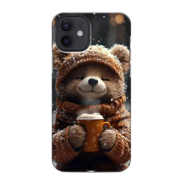 Чехол с рисунком «Медвежонок с кофе» для iPhone 12 Чехол с рисунком «Медвежонок с кофе» для iPhone 12