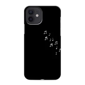 Чохол з картинками на чорному фоні для iPhone 12 (Ноти)