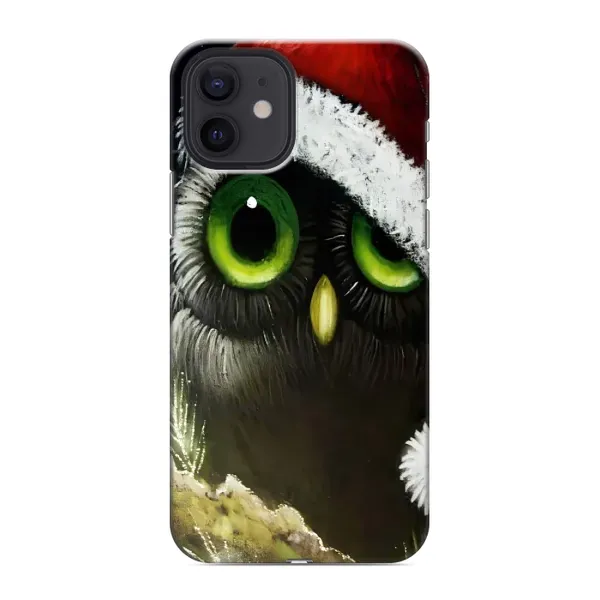 Чехол с рисунком «Новогодняя Сова» для iPhone 12 Чехол с рисунком «Новогодняя Сова» для iPhone 12
