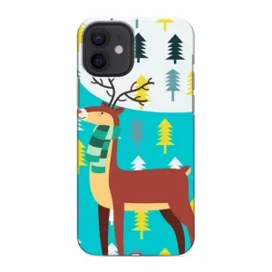 Силиконовый бампер с картинкой животных для iPhone 12 (Олень с шарфом)