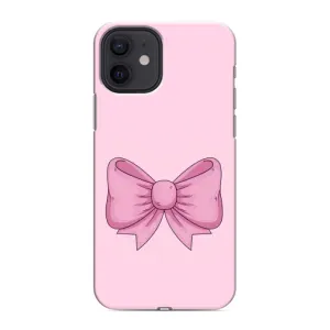 Чехол банты для iPhone 12 (Розовый бантик)