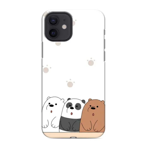 Чехол с рисунком «Удивленные медвеженки» для iPhone 12 Чехол с рисунком «Удивленные медвеженки» для iPhone 12