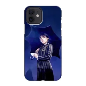 Чохол з картинкою Венсдей на iPhone 12 (Венсдей з парасолькою)