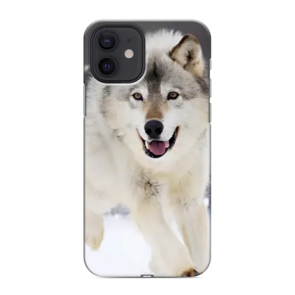 Чехол с рисунком «Волк на снегу» для iPhone 12