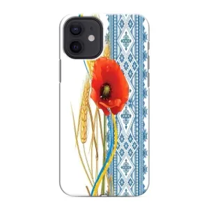 Силиконовый Чехол на iPhone 12 с картинкой Вышиванки (Вышиванка с цветком)