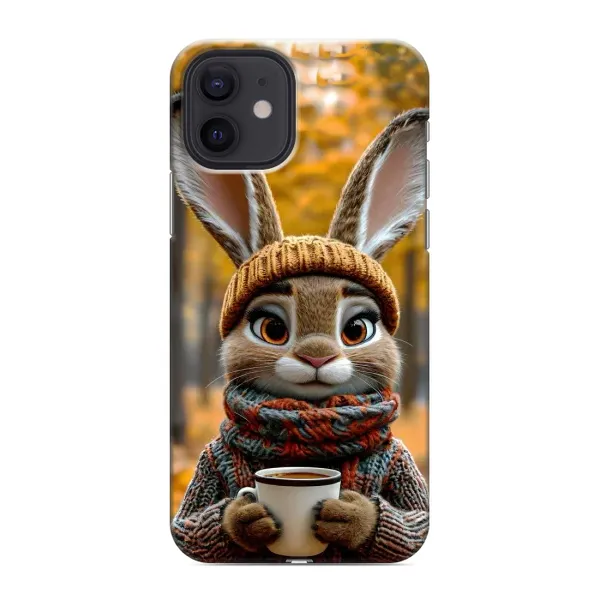 Чехол с рисунком «Зайчик с кофе» для iPhone 12 Чехол с рисунком «Зайчик с кофе» для iPhone 12