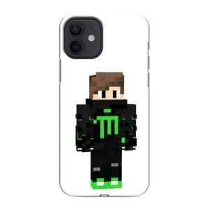 Чехлы для iPhone 12 (Персонажи Майн Крафт) (Зеленый мальчик)