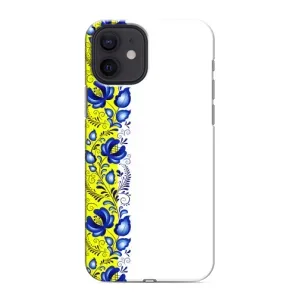 Силиконовый Чехол на iPhone 12 с картинкой Вышиванки (Желто-синяя вышиванка)