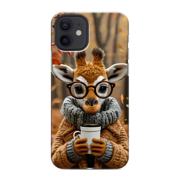 Чехол с рисунком «Жираф с кофе» для iPhone 12 Чехол с рисунком «Жираф с кофе» для iPhone 12