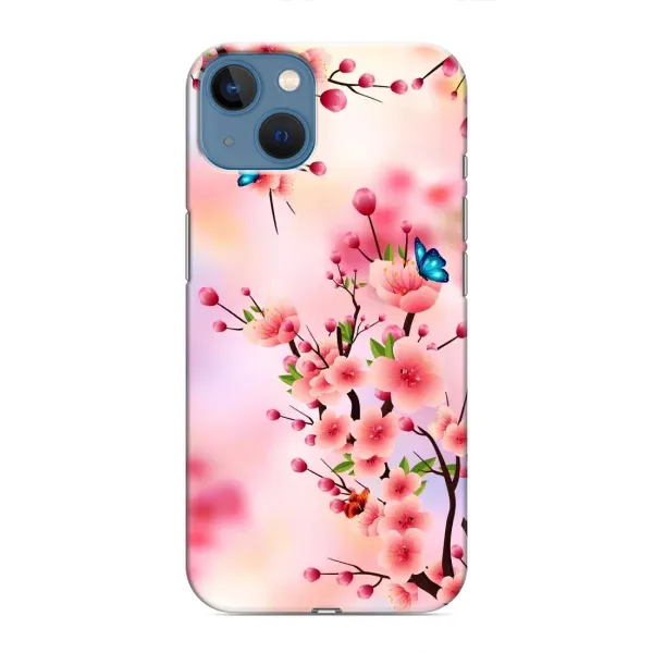 Чехол с рисунком «Бабочки на сакуре» для iPhone 13 Mini Чехол с рисунком «Бабочки на сакуре» для iPhone 13 Mini