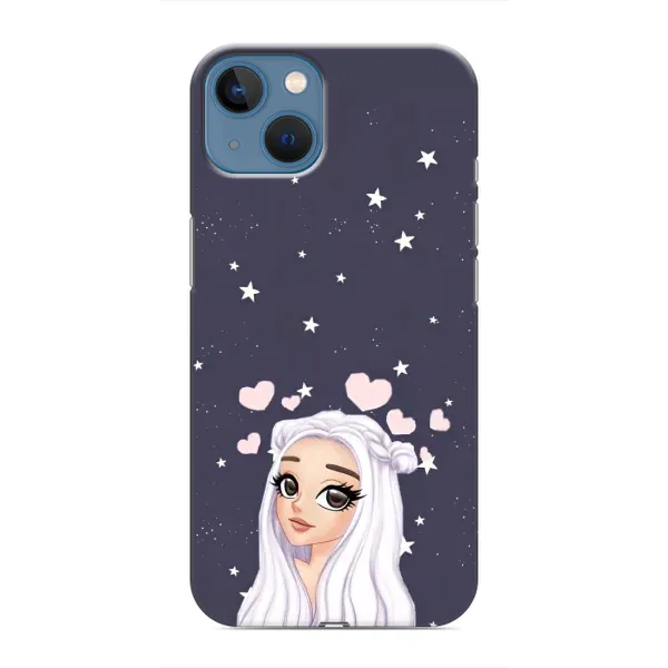 Чехол с рисунком «Девушка и сердечки» для iPhone 13 Mini