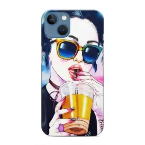 Чохол з картинкою Модні Дівчата iPhone 13 Mini (Дівчина з коктейлем)