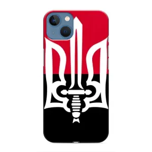 Чехлы УПА (Красно-Чёрный) на iPhone 13 Mini (Герб Украины)