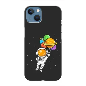 Силиконовый Чехол с принтом "Космонавты" на iPhone 13 Mini (Космонавт с шариками)