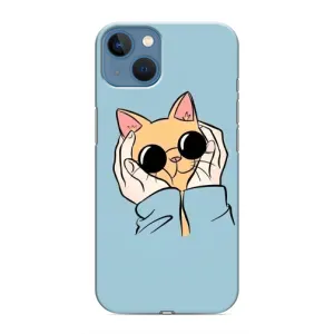 Бампер с изображением Котиков для Айфон 13 Мини (КОТИК в очках)