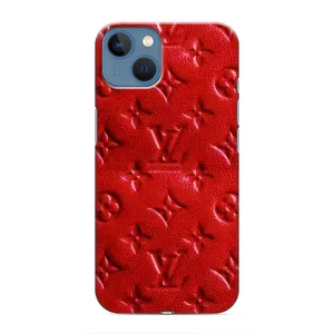 Текстурный Чехол Louis Vuitton для Айфон 13 Мини (Красный ЛВ)
