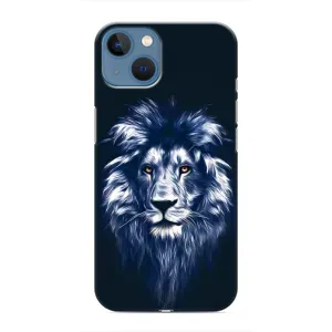Чехол с картинкой на iPhone 13 Mini (Лев - синий)