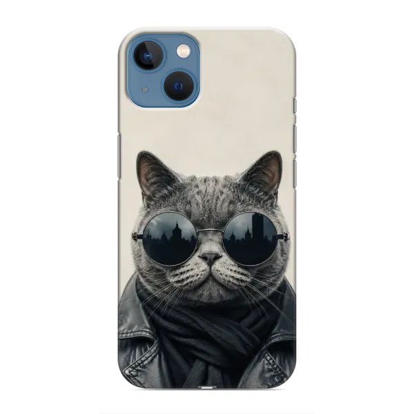 Чехол с рисунком «Модный кот» для iPhone 13 Mini Чехол с рисунком «Модный кот» для iPhone 13 Mini