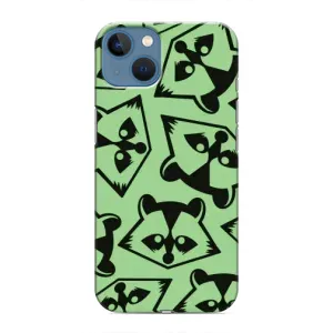 Силиконовый Чехол с Енотами на iPhone 13 Mini (Мордочки Енота)