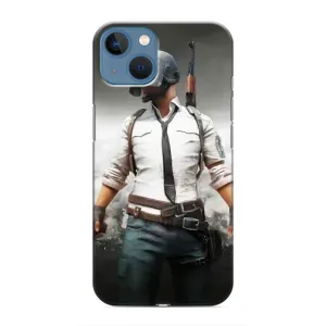 Силиконовый чехол с картинкой "Герой Pubg" на iPhone 13 Mini (Пабг)