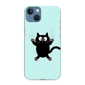 Силиконовый чехол с котиком для iPhone 13 Mini (Падающий кот)
