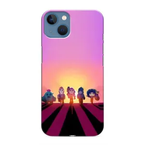 Силіконовый Чохол на iPhone 13 Mini з картинкою Brawl Stars (Персонажі на заході сонця)