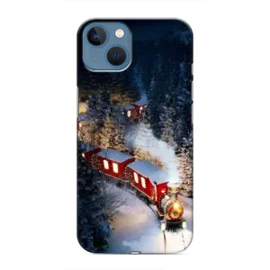 Силиконовый бампер на рождество для iPhone 13 Mini (Поезд)
