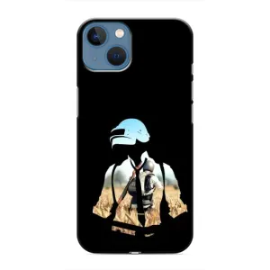 Силиконовый чехол с картинкой "Герой Pubg" на iPhone 13 Mini (Пубг мен)