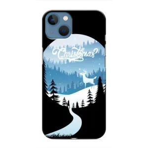 Силиконовый бампер на рождество для iPhone 13 Mini (Рождественский Олень)