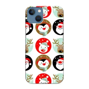 Силиконовый бампер на рождество для iPhone 13 Mini (Рождественский принт)