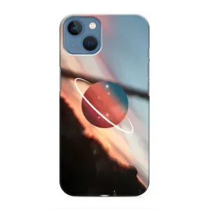 Чехол (ТПУ) с планетами на iPhone 13 Mini (Сатурн)