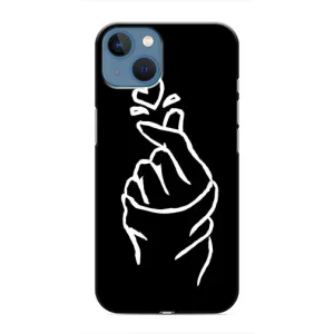 Чехлы (Знак сердечка) на iPhone 13 Mini (Сердце на черном)