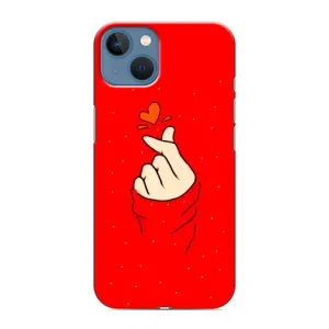 Чехлы (Знак сердечка) на iPhone 13 Mini (Сердце на красном)