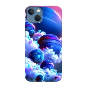 Чехлы КОСМОС для iPhone 13 Mini (Синие планеты)