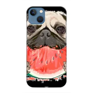 Чехол (ТПУ) Милые собачки для iPhone 13 Mini (Смешной Мопс)