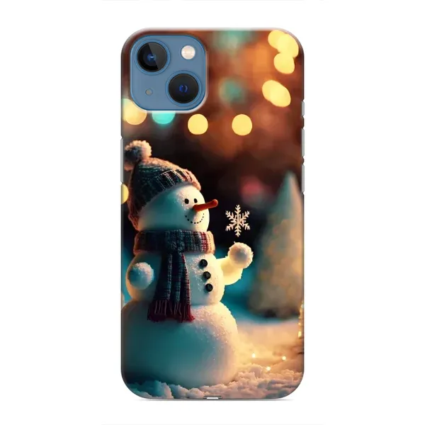 Чехол с рисунком «Снеговик праздничный» для iPhone 13 Mini