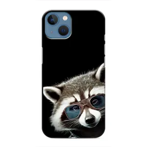 Силиконовый Чехол с Енотами на iPhone 13 Mini (Стильный Енот)
