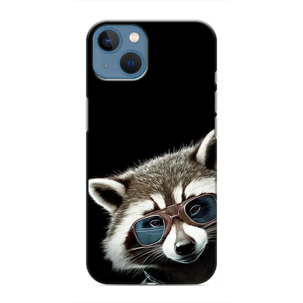 Чехол с рисунком «Стильный Енот» для iPhone 13 Mini Чехол с рисунком «Стильный Енот» для iPhone 13 Mini