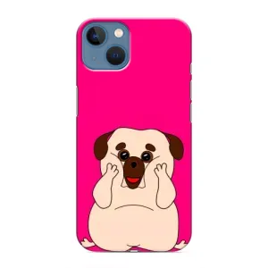 Чехол (ТПУ) Милые собачки для iPhone 13 Mini (Веселый Мопсик)