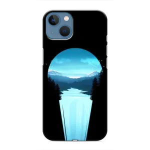 Летний Чехол на iPhone 13 Mini (Синий Водопад)