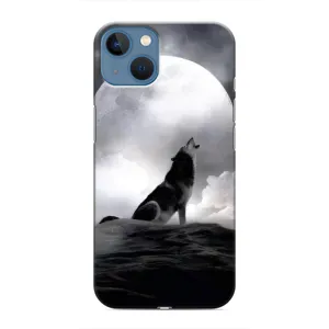 Чехол с Волком на iPhone 13 Mini (Волк и луна)