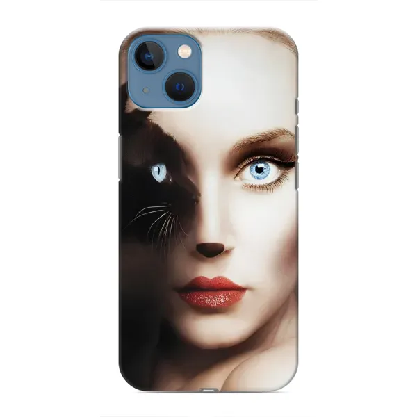 Чехол с рисунком «Женщина кошка» для iPhone 13 Mini Чехол с рисунком «Женщина кошка» для iPhone 13 Mini