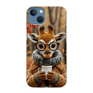 Печатный чехол «Зверята с кофе» для iPhone 13 Mini (Жираф с кофе)