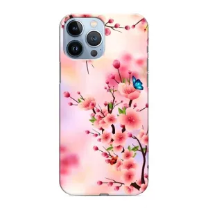 Чехол с принтом САКУРЫ на iPhone 13 Pro Max (Бабочки на сакуре)