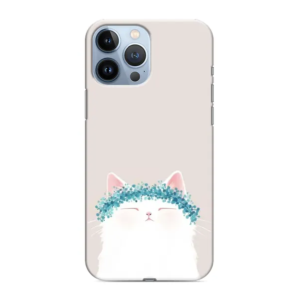 Чехол с рисунком «Белый котик» для iPhone 13 Pro Max Чехол с рисунком «Белый котик» для iPhone 13 Pro Max