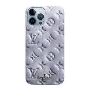 Текстурний Чохол Louis Vuitton для Айфон 13 Про Макс (Білий ЛВ)