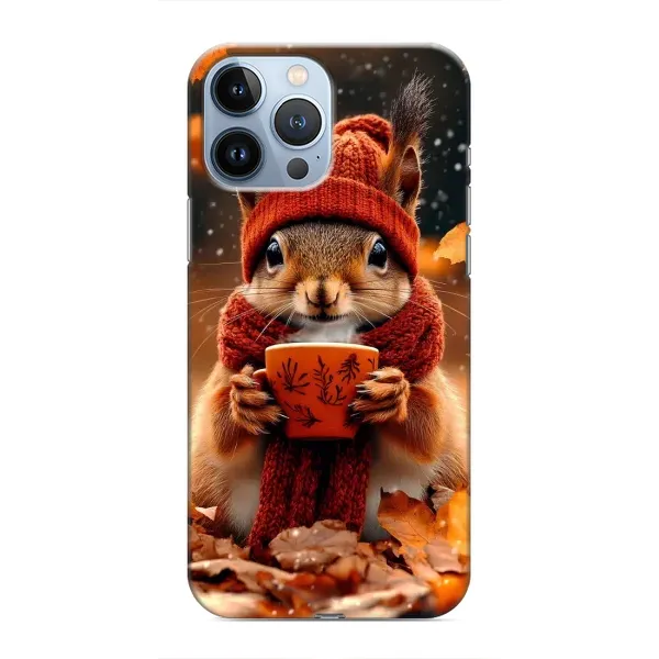 Чехол с рисунком «Белка с кофе» для iPhone 13 Pro Max Чехол с рисунком «Белка с кофе» для iPhone 13 Pro Max