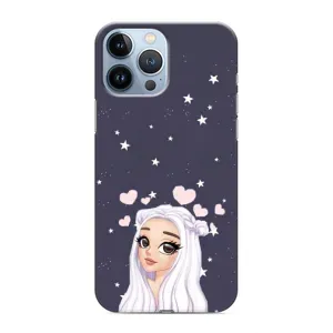 Чехол Стильные девушки на iPhone 13 Pro Max (Девушка и сердечки)