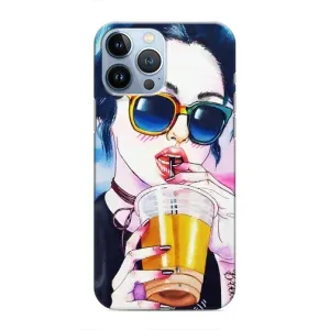 Чехол с картинкой Модные Девчонки iPhone 13 Pro Max (Девушка с коктейлем)