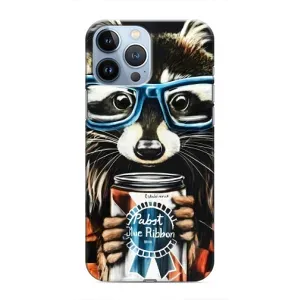 Силиконовый Чехол с Енотами на iPhone 13 Pro Max (Енот в очках)